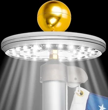 Flag Pole Light Solar Powered - 26 LED Solar Light for Flagpole - Light up Ameri