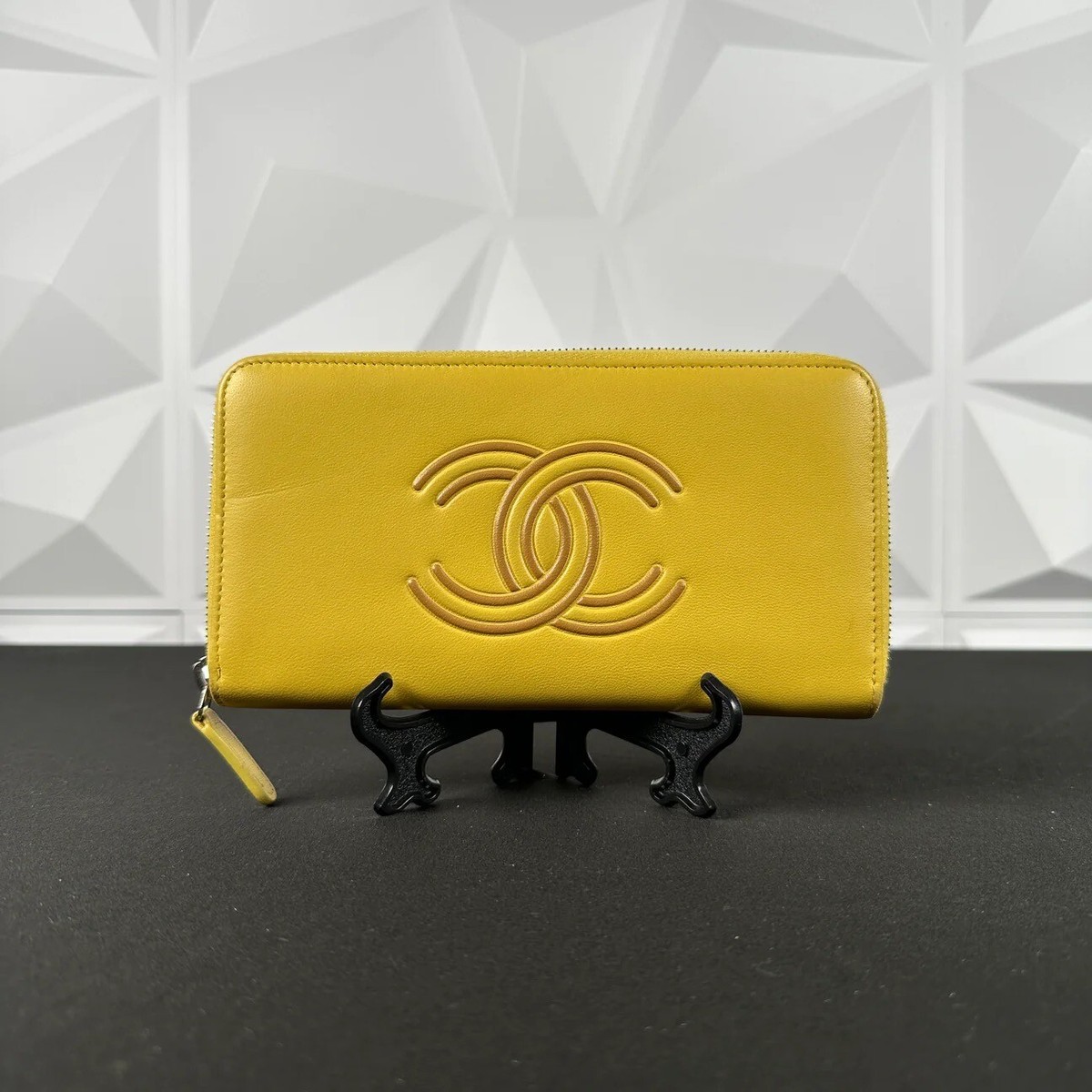 Authentic Chanel Yellow Lambskin CC Zippy Long Wallet | eBay display picture 1