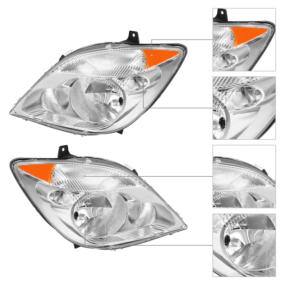 Left&Right Headlights For 07-13 Dodge/Mercedes Benz/Freightliner Sprinter - Image 4 of 4