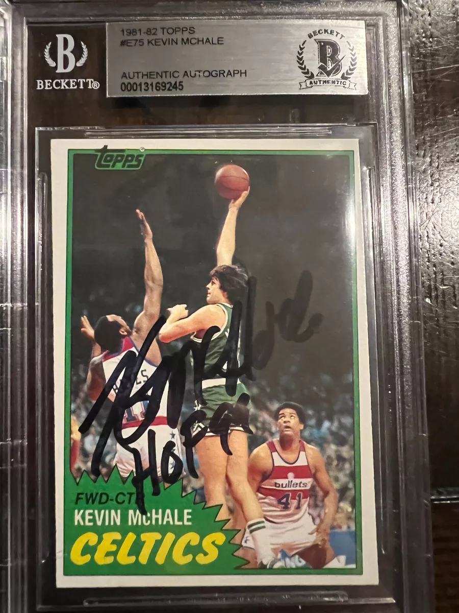 1981-82 Topps Basketball Kevin McHale Rookie RC BGS Auto #75 1 Inscription Slab