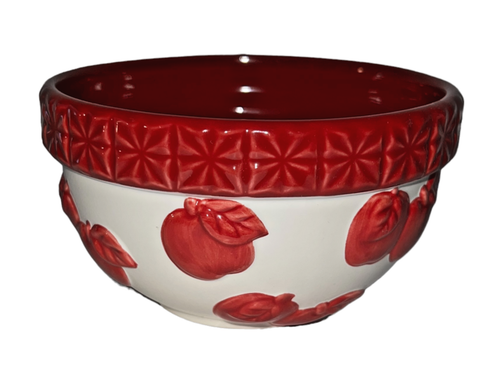 THT Designs Small Ceramic Red and White Bowl Apple Design - Picture 1 of 4