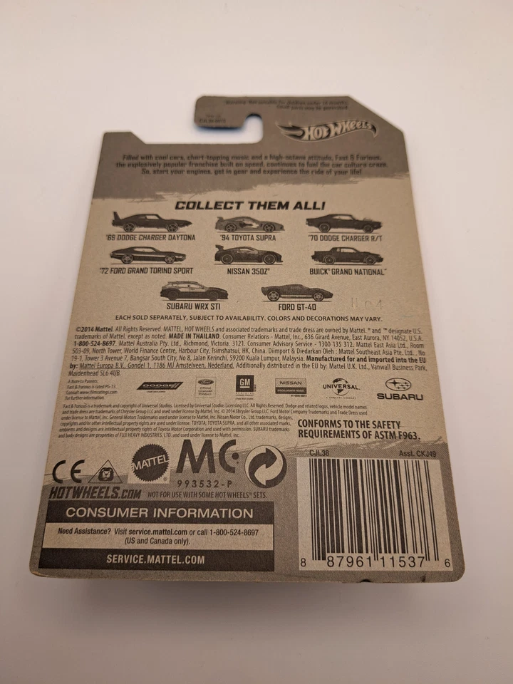 2015 Hot Wheels Fast & Furious Series 3rd Year Ford GT 40 8/8 - Bild 2 von 2