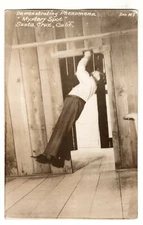 Postcard CA Santa Cruz Mystery Spot Demonstraing Phenomena RPPC California