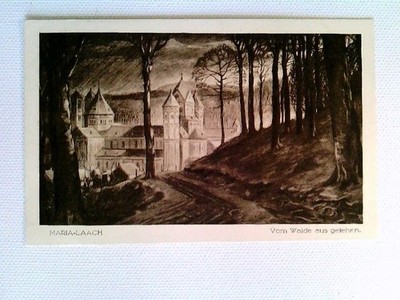 Maria Laach, Kloster, Vom Walde aus gesehen, Künstler Ansichtskarte, ungelaufen,