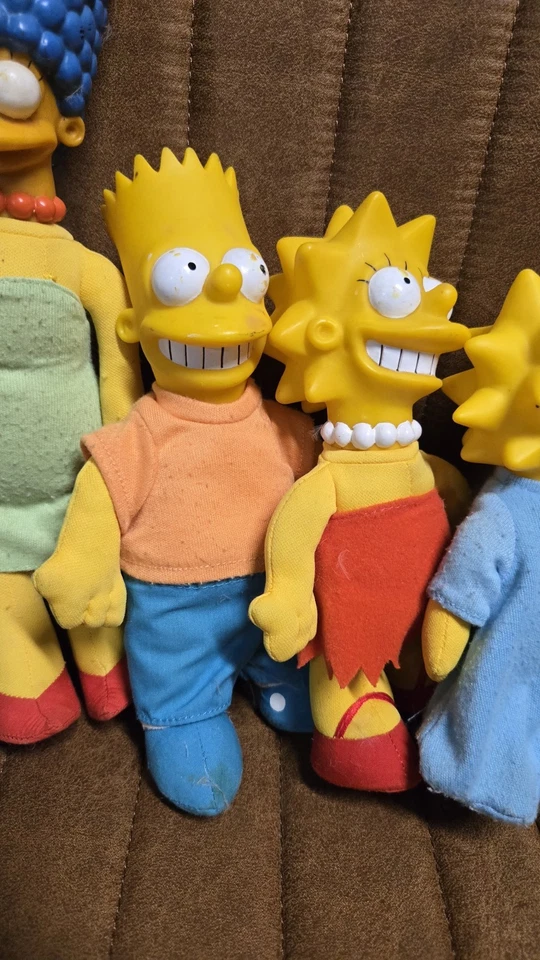 The Simpsons 1990 Plush Dolls Figures Set of 5 Vintage Matt Groening Burger King - Image 3 of 4