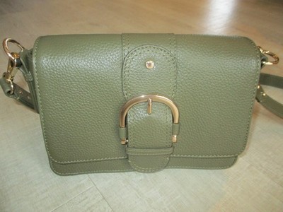 NEU Paul Costelloe Dressur Leder Hand / Umhängetasche - Khaki
