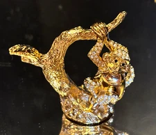 Estee Lauder Solid BEAUTIFUL Perfume Compact Necklace "Charming Monkey" in box