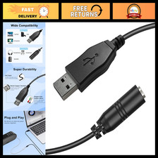 USB to 3.5mm Audio Adapter, 3.2FT TRRS Aux Cable, External Sound Card for PC/PS4