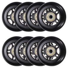 Inline Skate Wheels with Bearings, Roller Skate Wheel 68mm, 8Pack, Black