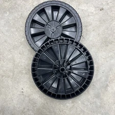 1x Set, (2x) (10" x 1.75") Replacement Wheels for Toter 96 Gallon Trash Can