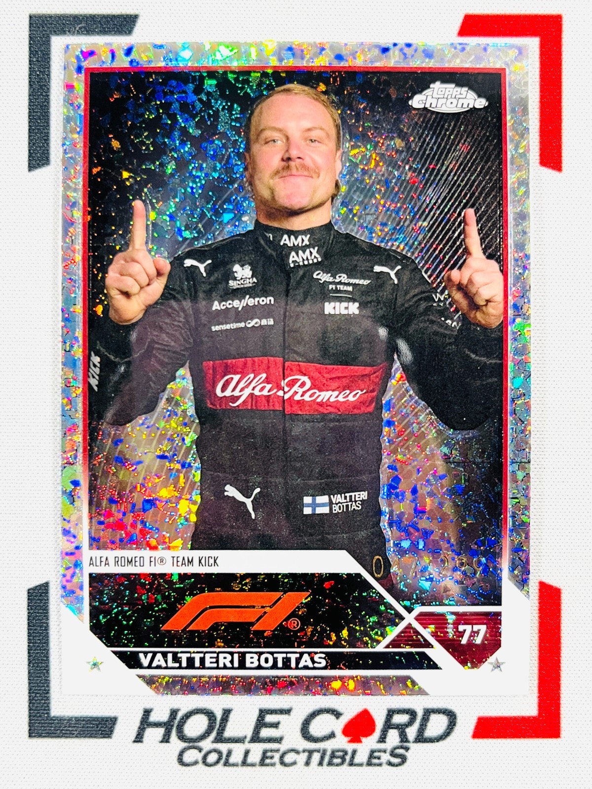 VALTTERI BOTTAS 2023 Topps Chrome Formula 1 F1 #36 Mini Diamond Refractor 47/299