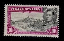 ASCENSION GVI SG47, 10s black & bright purple, M MINT. Cat £120. PERF 13½