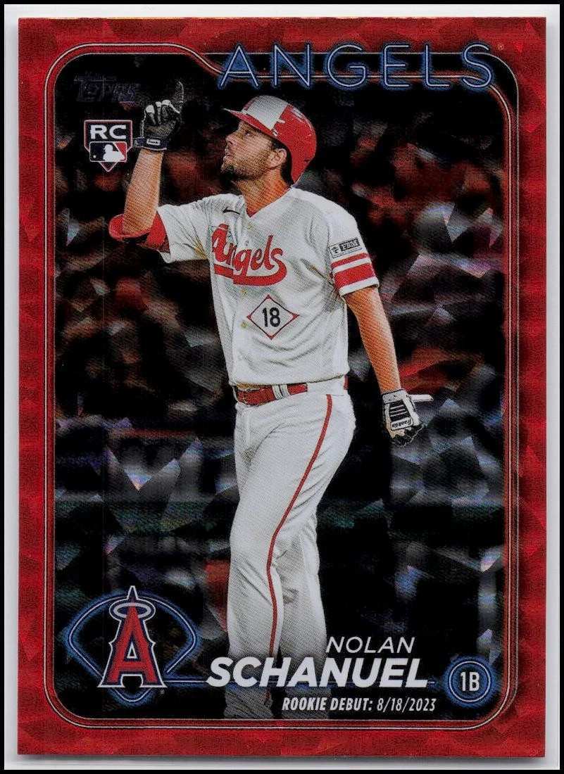 2024 Topps Update #US193 Nolan Schanuel Orange Crackle Foilboard #/299