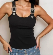 Pretty Garbage Buckle Up Tank Top Size S