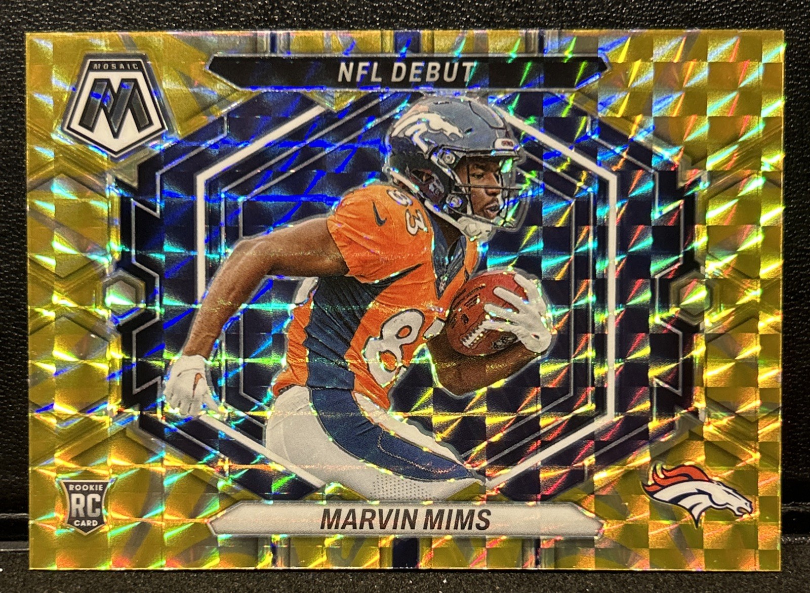 2023 Mosaic Marvin Mims RC Reactive Yellow NFL Debut #ND-13 Broncos