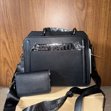 New Steve Madden Bevelyn Bats Satchel Crossbody Bag Wallet Black Halloween