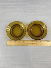 Vintage Del Webb Hotels Amber Glass Ashtrays