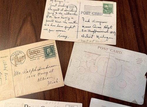 Set 10 antike Postkarten Weihnachten Thanksgiving Cowboy Anfang des 20. Jahrhunderts 1 Cent Stempel - Bild 10 von 15