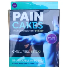 PainCakes® The Cold Pack That Sticks! Large 5" Reusable 1 Pack Strap Free Purple