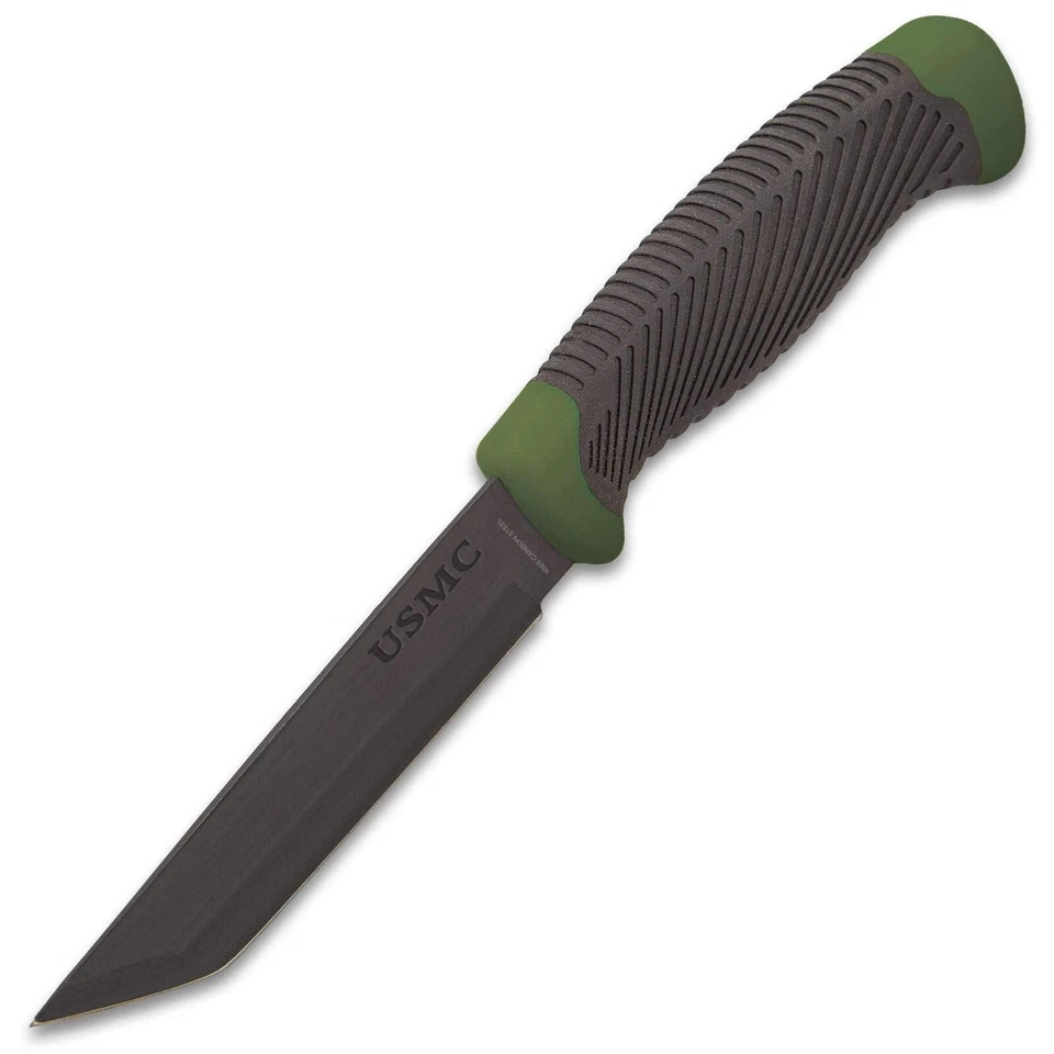 USMC Tactical Tanto Knife and Sheath | 1065 Carbon Steel Fixed Blade | 9" Length - Image 4 of 4