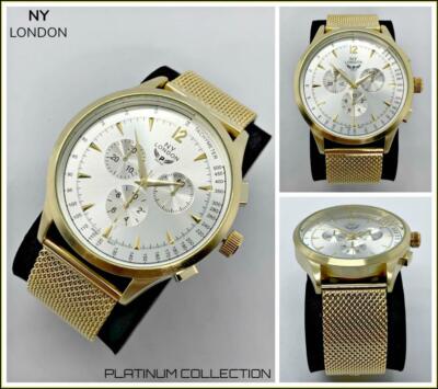 Men's CLASSY ELEGANT Dressy Round Gold LUXURY Designer Fashion WRIST WATCH 48mm