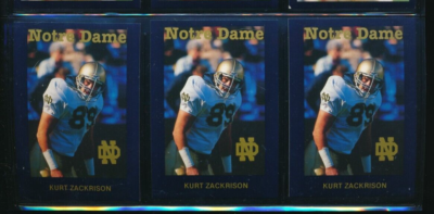 NCAAコレクション88-89 Lot (3) 1988 Notre Dame Team Issue #89 Kurt Zackrison College