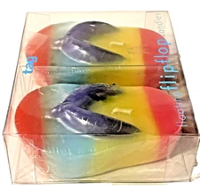 Flip Flop Candles Floating Summer Sandals Rainbow Multi Color 3 x 1.5 inch Cute*