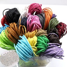 220 Yards Macrame Waxed Cotton Beading Cord Thread 1mm 20 Color with Silver bead
