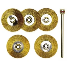 Proxxon - Brass wheel brushes, 5 pcs., 7/8"