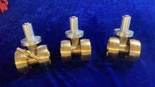 Concert Grand Piano Brass Caster set of 3 - 1/2" Wheel Dia. with Brake