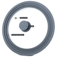Universal Lid for Pots Pans Skillets,Glass w/Silicone Tempered Glass Lid 9.5-11"