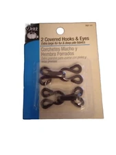 Dritz 767-11 Covered Hooks & Eyes 2/Pkg-Brown