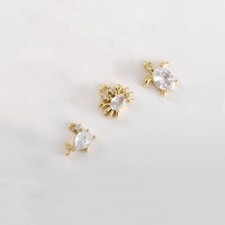 6pcs CZ pave Dolphin Crab Sea Turtle Pendants,Cubic Zirconia Charms