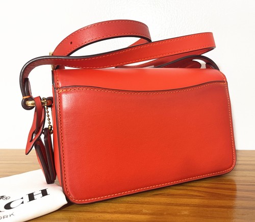 Bolso de hombro Coach C7936 Studio 19 de cuero curtido rojo naranja nuevo con etiquetas - Imagen 10 de 13