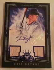 2015 Diamond Kings Kris Bryant Rookie Auto SSP #15/25 Dual Bat Relic Blue Frame