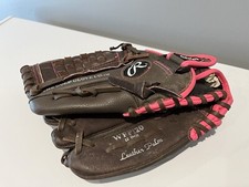 Rawlings Fastpitch Softball Glove WFP120 12  Brown W/Pink Trim Right Hand Glove