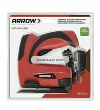 Arrow E21 Cordless Electric Light Duty Staple Gun Works with JT21 staples Red