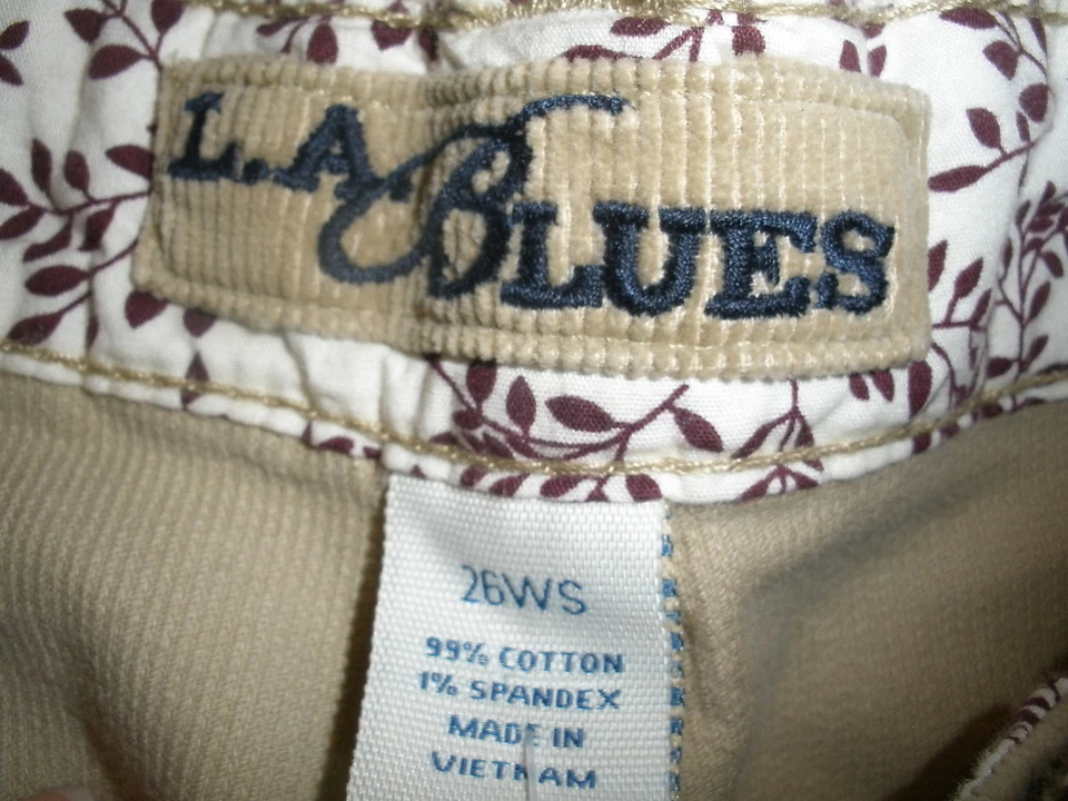 LA Blues Mujer Talla Grande Tostado Corteroy Pantalones 26WS Foto 3 de 3