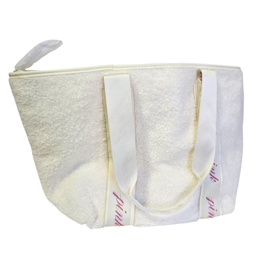 Victoria's Secret Pink Tote Shoulder Bag Fleece Faux Sherpa Plush Cream NWT - Picture 2 of 6
