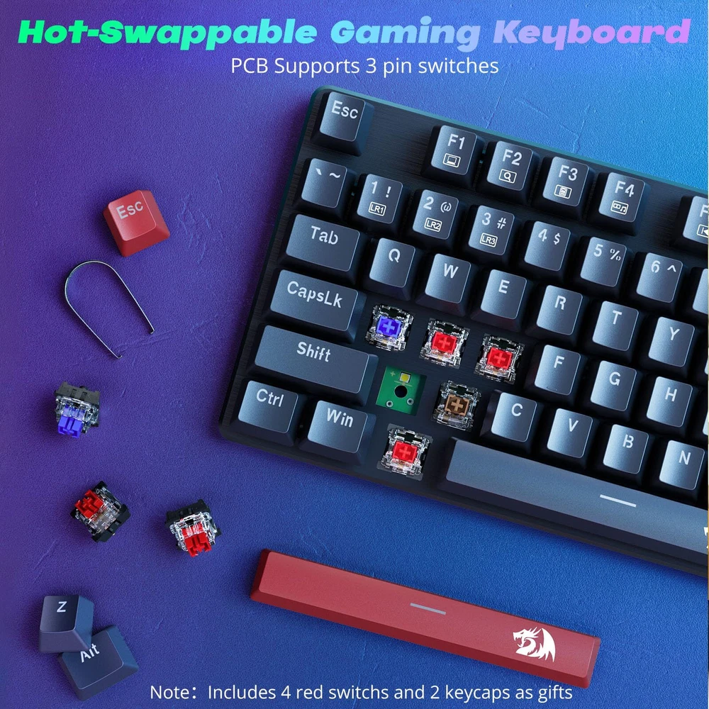 Mechanical Gaming Keyboard, Wired Mechanical Keyboard with 11 Programmable Ba...