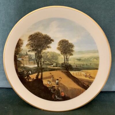 Pickard Plate 6.5  USA Landscape Country Farmers Fine Antique China Hand Painted