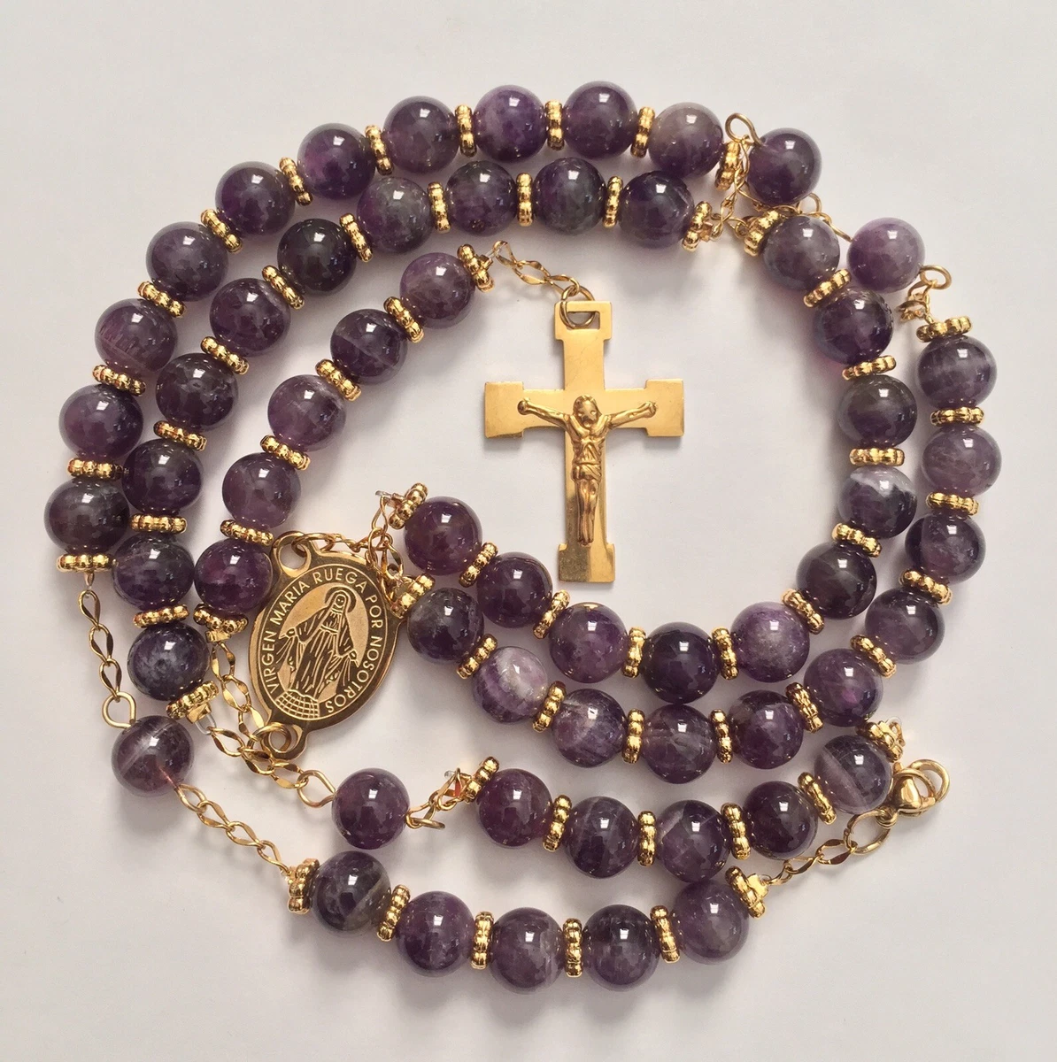 Amethyst gemstone rosary clearance