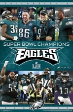 PHILADELPHIA EAGLES Super Bowl LII 2018 Championship CELEBRATION 22x34 POSTER