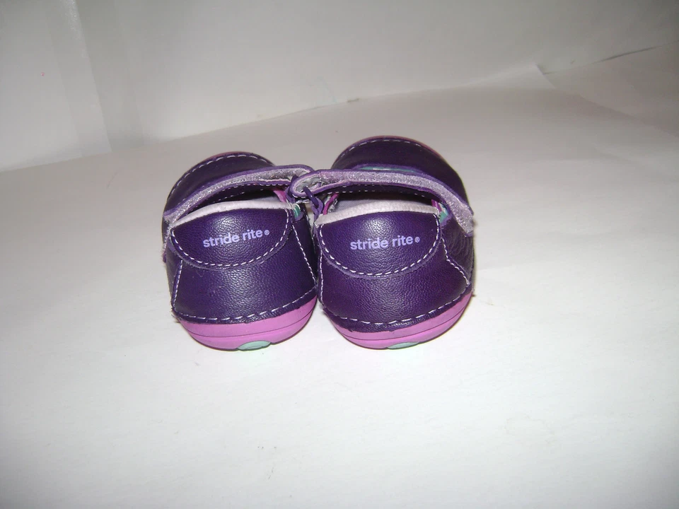 ZAPATOS STRIDE RITE SAVANAH NIÑAS PEQUEÑAS MARY JANE talla 5,5 M CUERO ROSA MORADO Foto 3 de 4