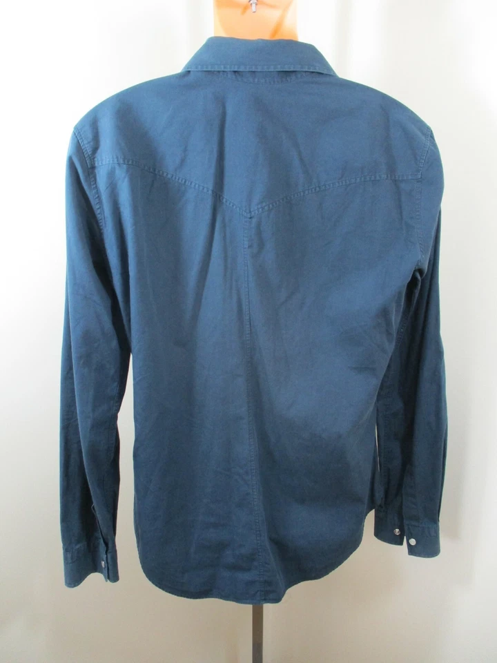 Camisa Byblos 50 Perla Botón a Presión Cuello Vintage Algodón Y2K Manga Larga Foto 2 de 4