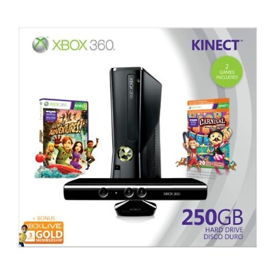 Microsoft Xbox 360 S Console (1439) 250GB Kinect w/Original