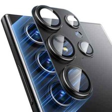 For Samsung Galaxy S23 S24 Plus Ultra Tempered Glass Metal Camera Lens Protector