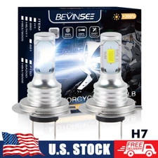 2x H7 LED Headlight Bulbs 6000K For Moto Guzzi California 1400 Touring Custom