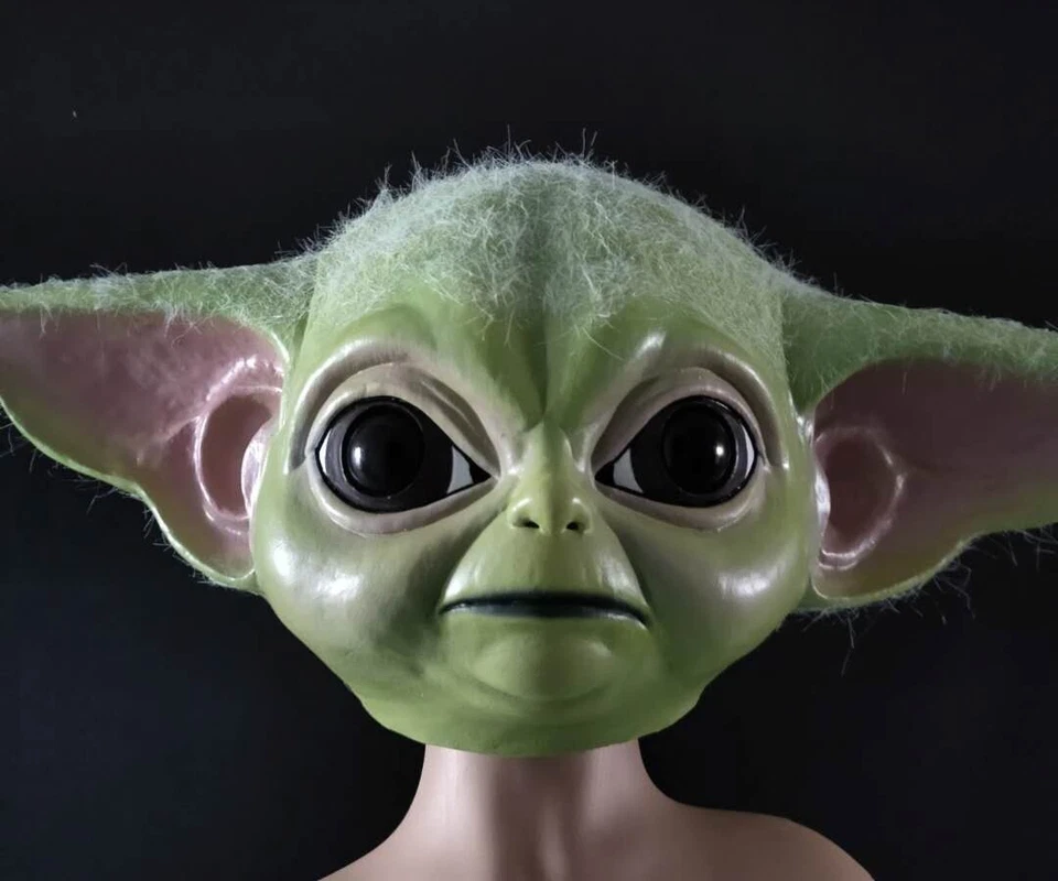 Star Wars Baby Yoda Halloween Máscaras de Látex Juegos con disfraces Accesorios con par de payasos Foto 4 de 4