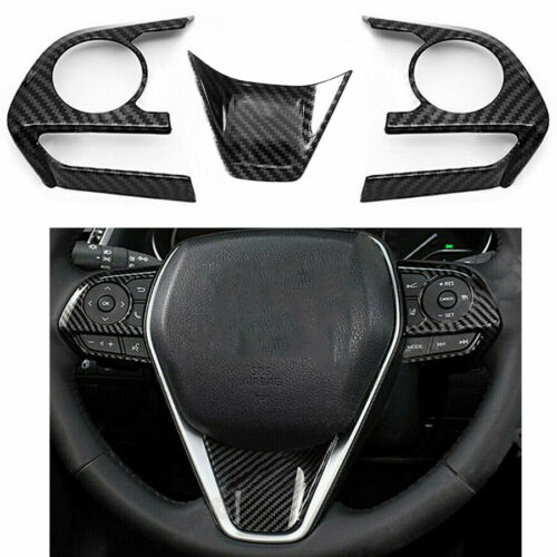 Car Steering Wheel Decor Frame Trim Carbon Fiber Style For Toyota Camry 2018-21 - Picture 1 of 9